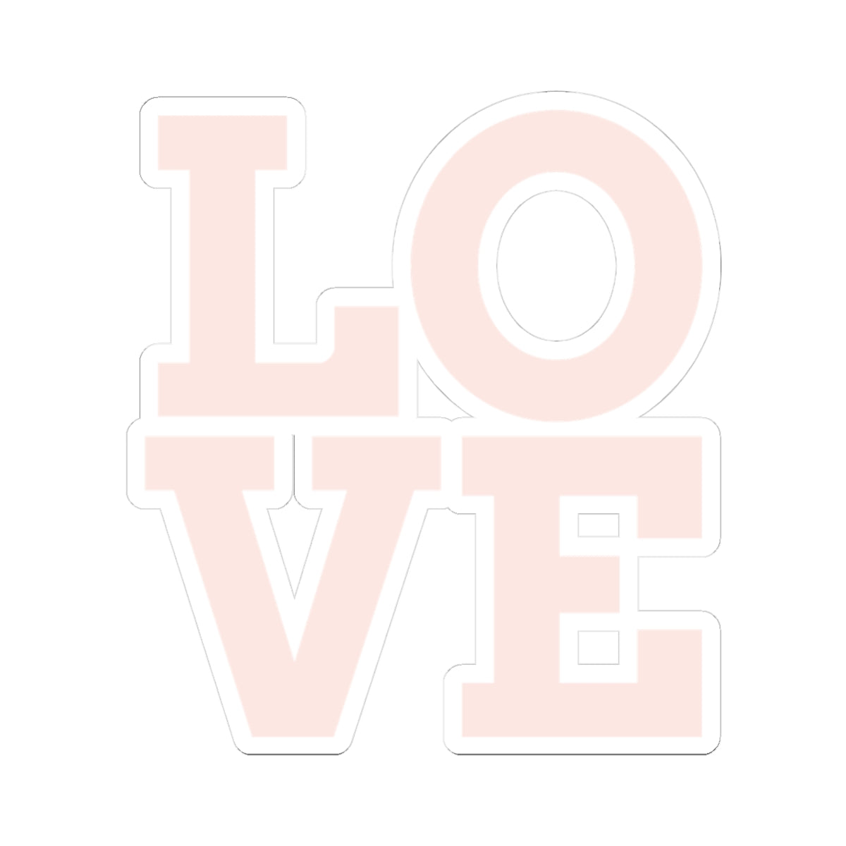 LOVE Kiss-Cut Sticker — Pastel Pink Retro Block Letter Decal for Laptops, Water Bottles & Valentines